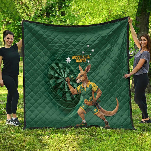 Australia Kangaroo Mascot Darts Quilt Green Edition