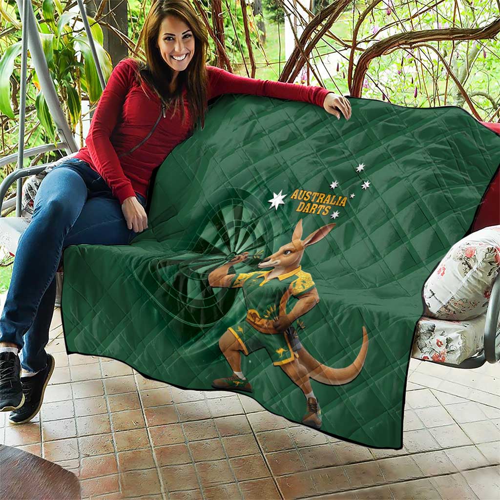 Australia Kangaroo Mascot Darts Quilt Green Edition