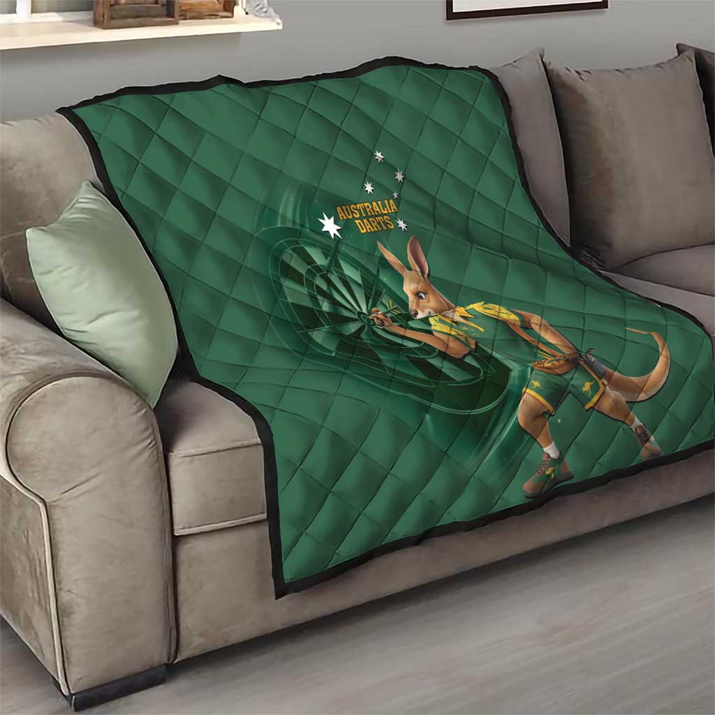 Australia Kangaroo Mascot Darts Quilt Green Edition