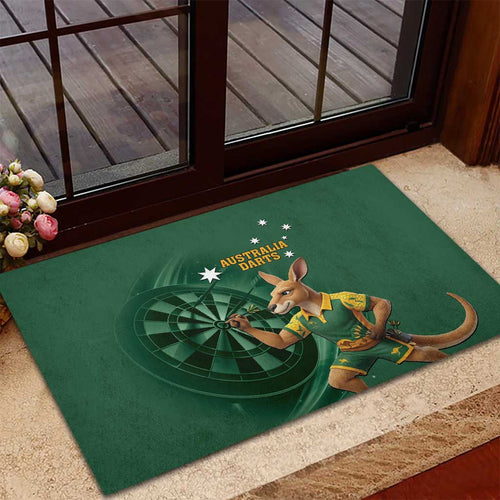 Australia Kangaroo Mascot Darts Rubber Doormat Green Edition