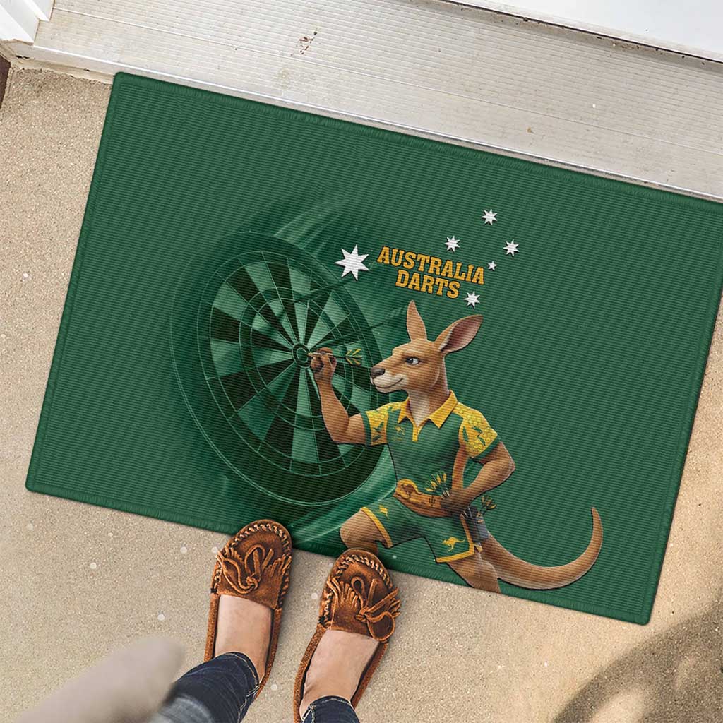 Australia Kangaroo Mascot Darts Rubber Doormat Green Edition
