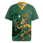 Australia Kangaroo Mascot Darts Rugby Jersey Green Edition