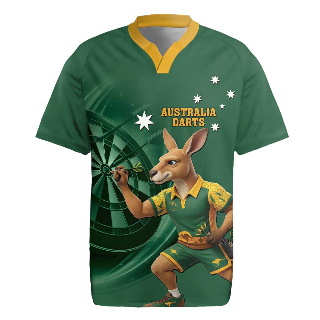 Australia Kangaroo Mascot Darts Rugby Jersey Green Edition