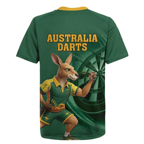 Australia Kangaroo Mascot Darts Rugby Jersey Green Edition