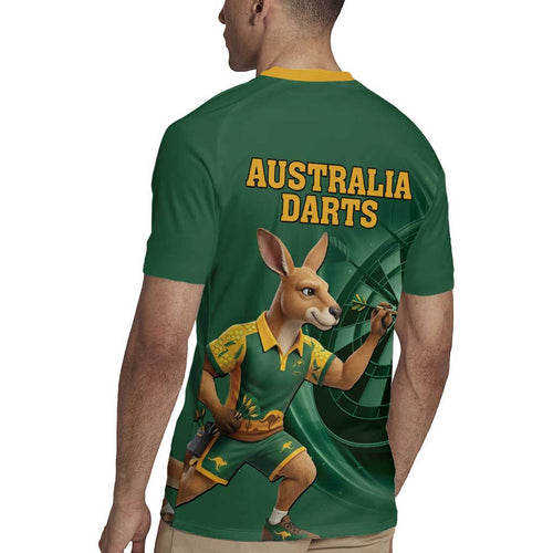 Australia Kangaroo Mascot Darts Rugby Jersey Green Edition