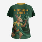 Australia Kangaroo Mascot Darts Scrub Top Green Edition