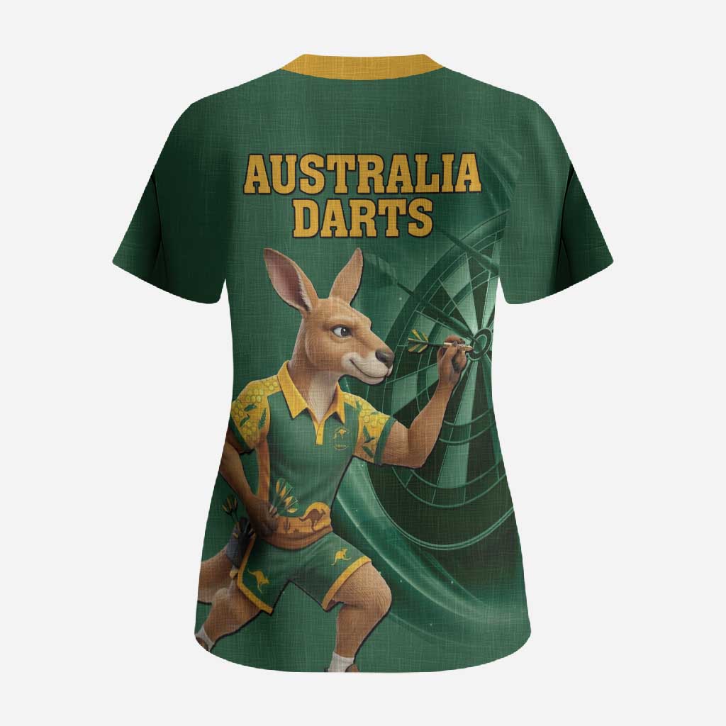 Australia Kangaroo Mascot Darts Scrub Top Green Edition