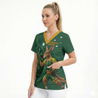 Australia Kangaroo Mascot Darts Scrub Top Green Edition