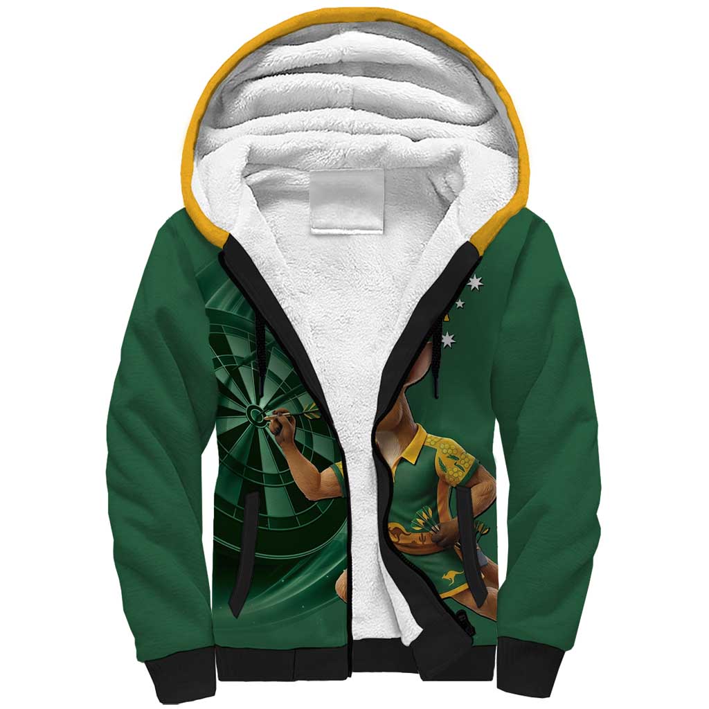 Australia Kangaroo Mascot Darts Sherpa Hoodie Green Edition