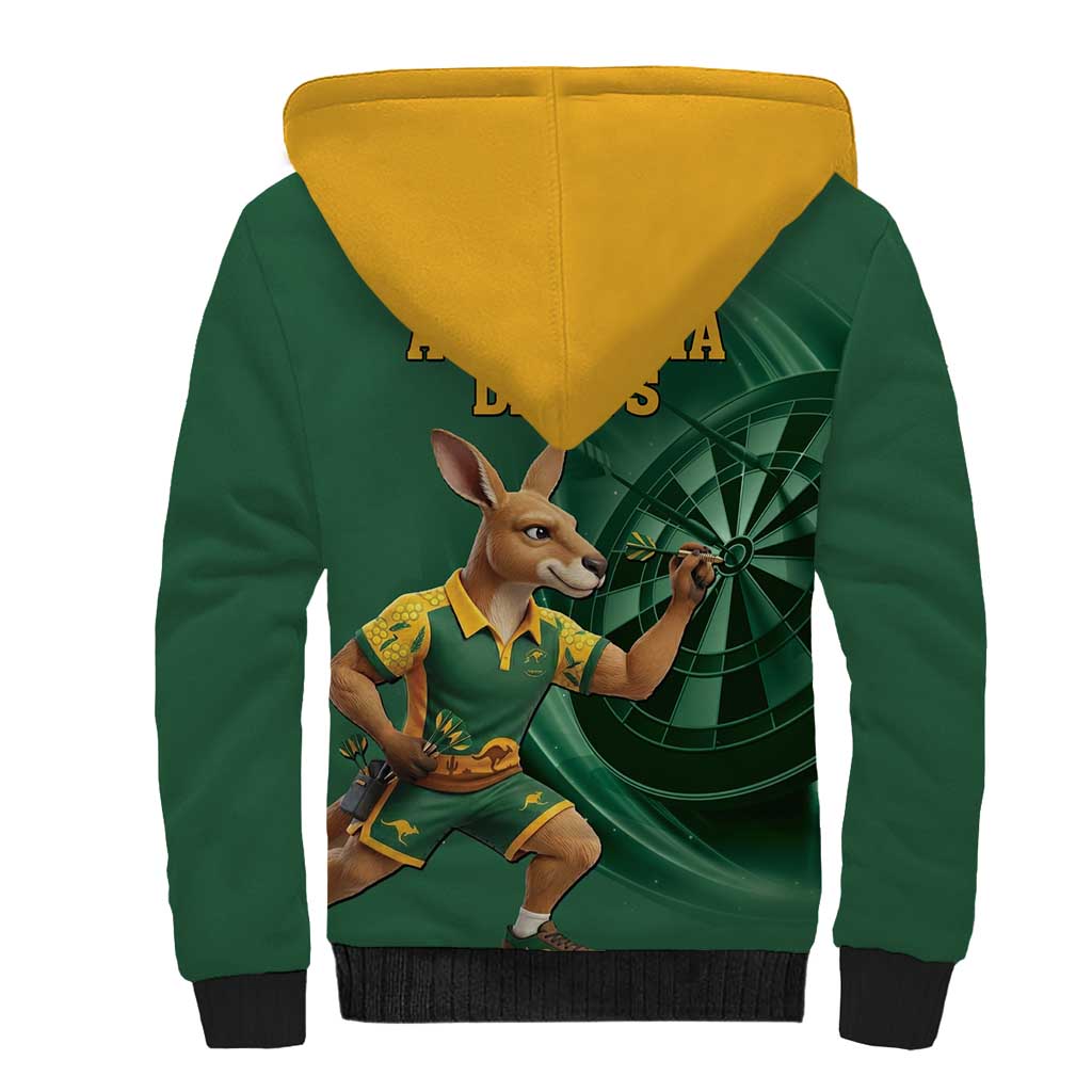 Australia Kangaroo Mascot Darts Sherpa Hoodie Green Edition