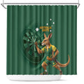 Australia Kangaroo Mascot Darts Shower Curtain Green Edition