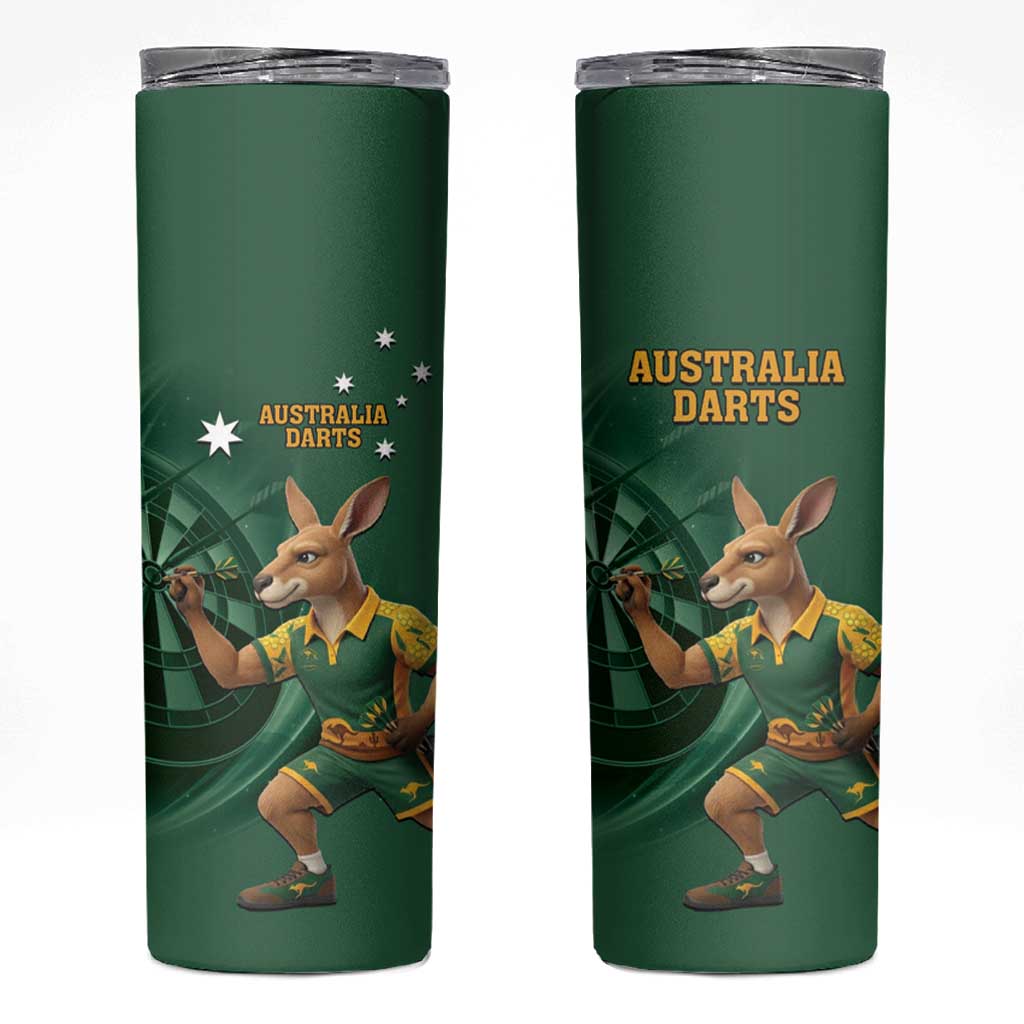 Australia Kangaroo Mascot Darts Skinny Tumbler Green Edition