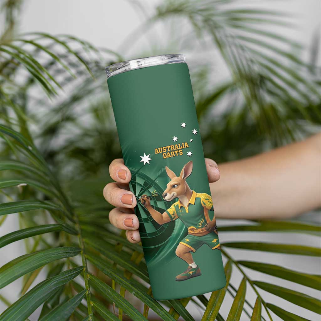 Australia Kangaroo Mascot Darts Skinny Tumbler Green Edition