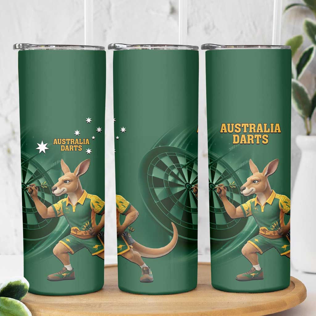 Australia Kangaroo Mascot Darts Skinny Tumbler Green Edition