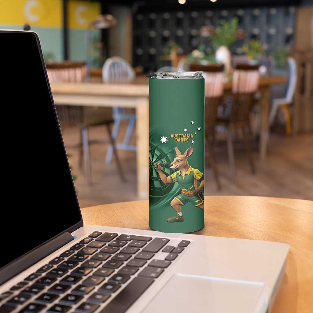 Australia Kangaroo Mascot Darts Skinny Tumbler Green Edition