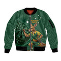 Australia Kangaroo Mascot Darts Sleeve Zip Bomber Jacket Green Edition