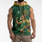 Australia Kangaroo Mascot Darts Sleeveless Hoodie Green Edition
