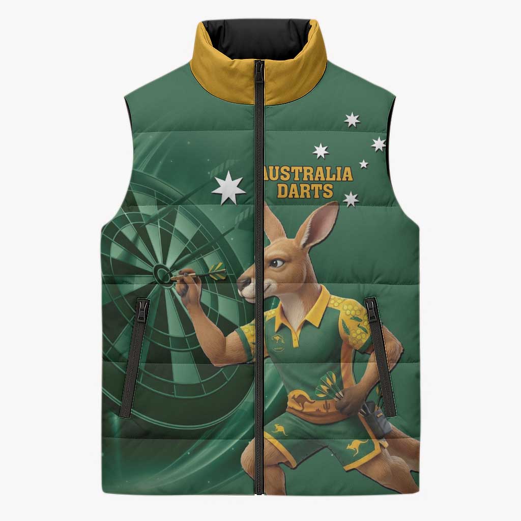 Australia Kangaroo Mascot Darts Sleeveless Puffer Jacket Green Edition