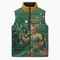 Australia Kangaroo Mascot Darts Sleeveless Puffer Jacket Green Edition