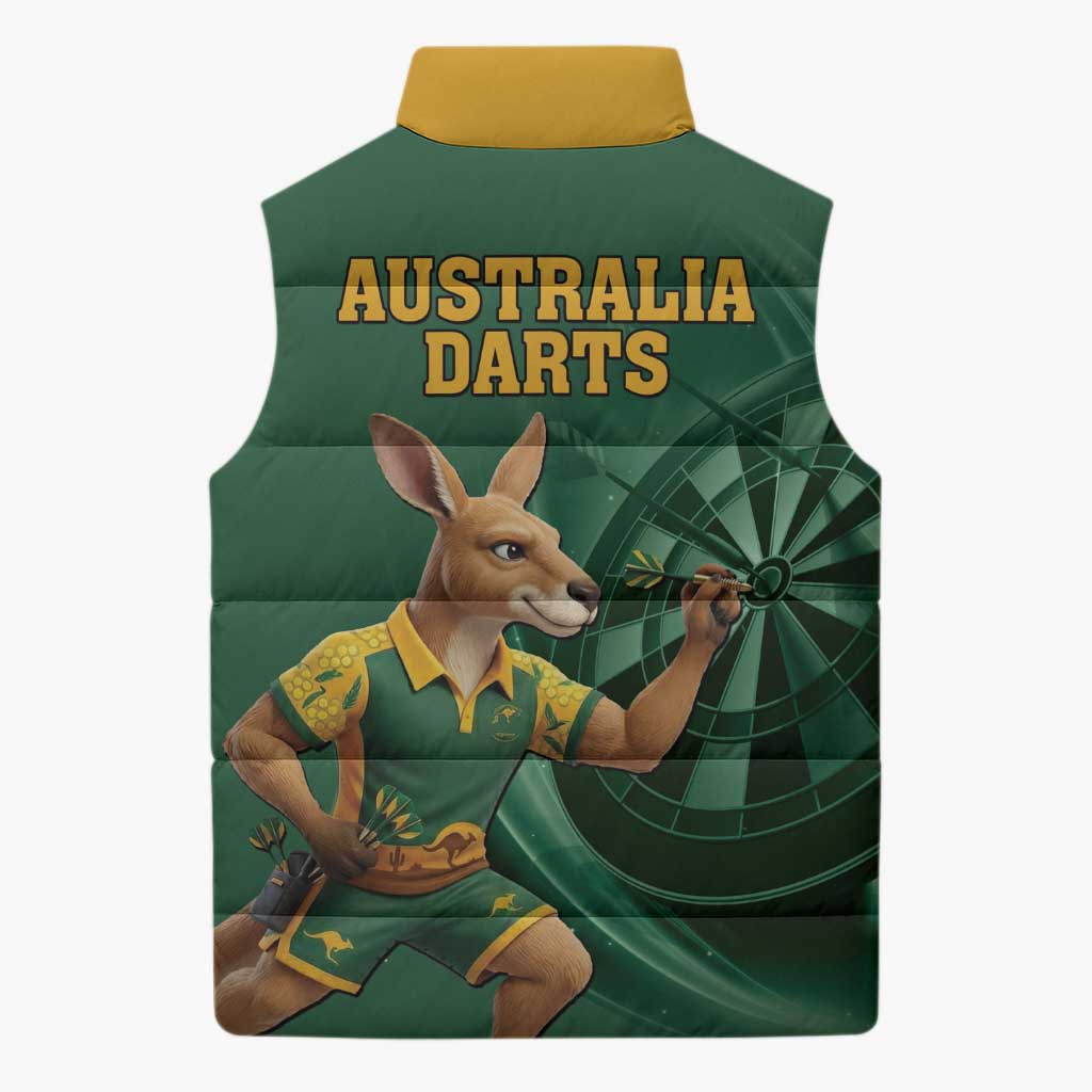 Australia Kangaroo Mascot Darts Sleeveless Puffer Jacket Green Edition