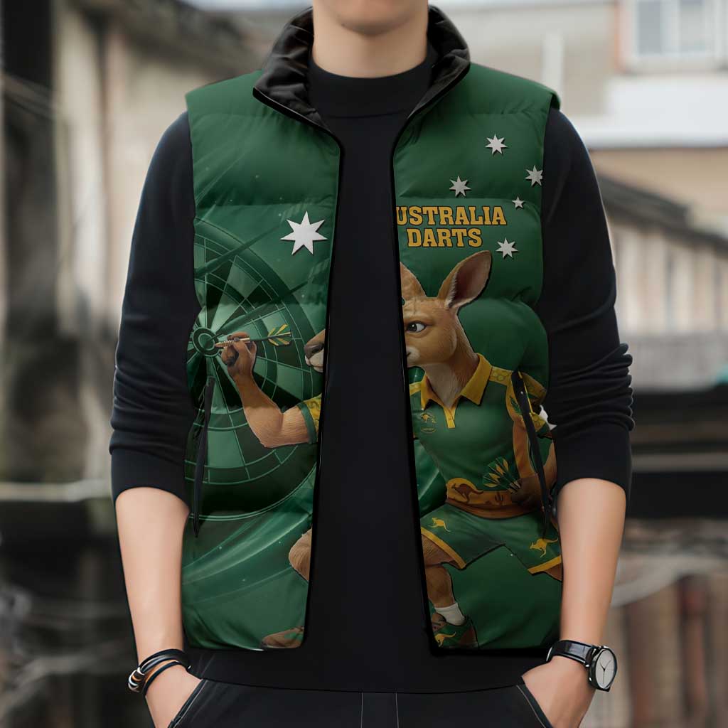 Australia Kangaroo Mascot Darts Sleeveless Puffer Jacket Green Edition