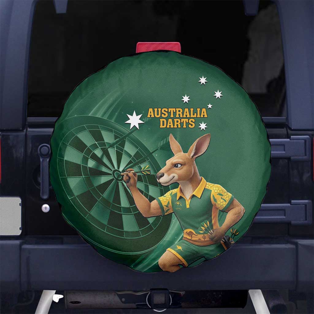 Australia Kangaroo Mascot Darts Spare Tire Cover Green Edition