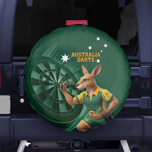 Australia Kangaroo Mascot Darts Spare Tire Cover Green Edition