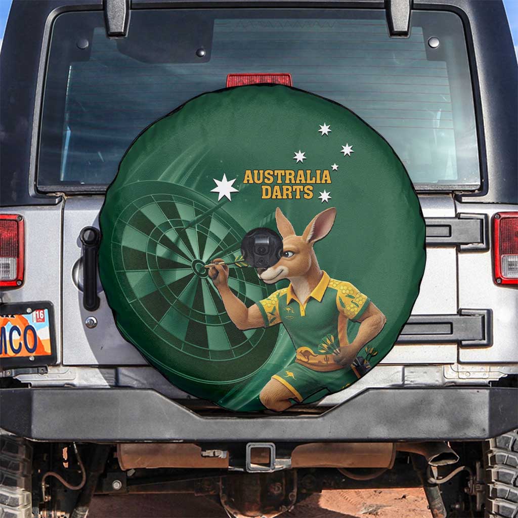 Australia Kangaroo Mascot Darts Spare Tire Cover Green Edition