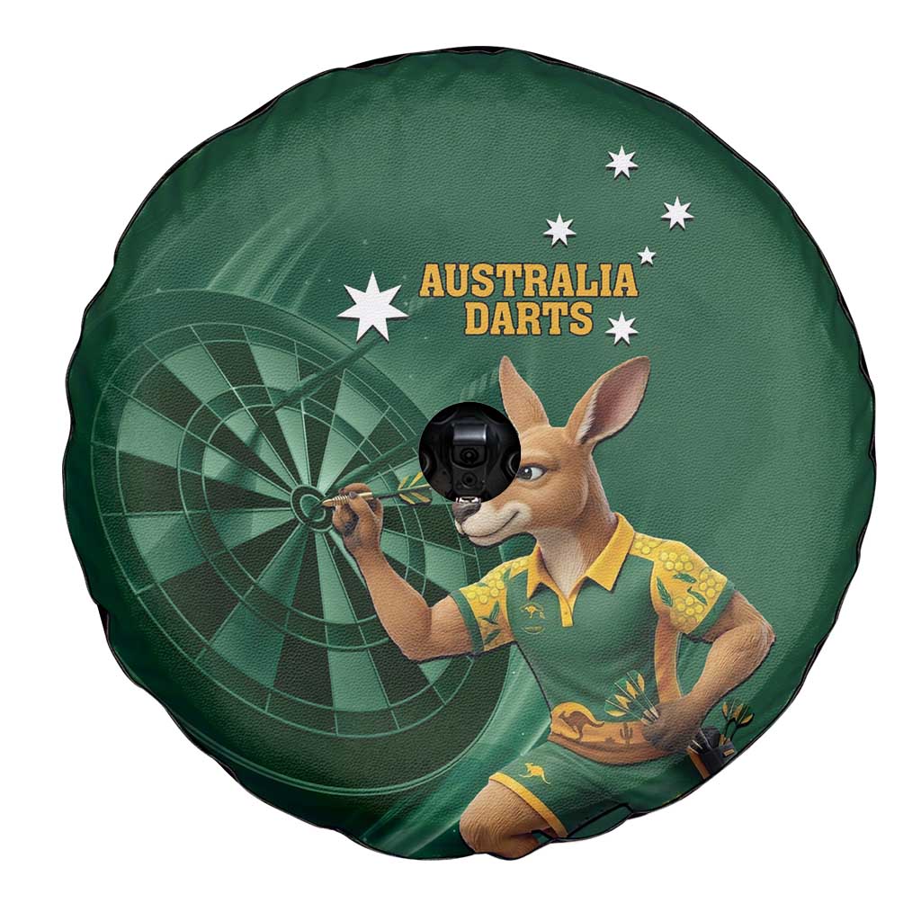 Australia Kangaroo Mascot Darts Spare Tire Cover Green Edition