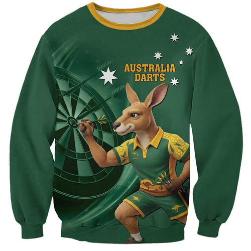 Australia Kangaroo Mascot Darts Sweatshirt Green Edition
