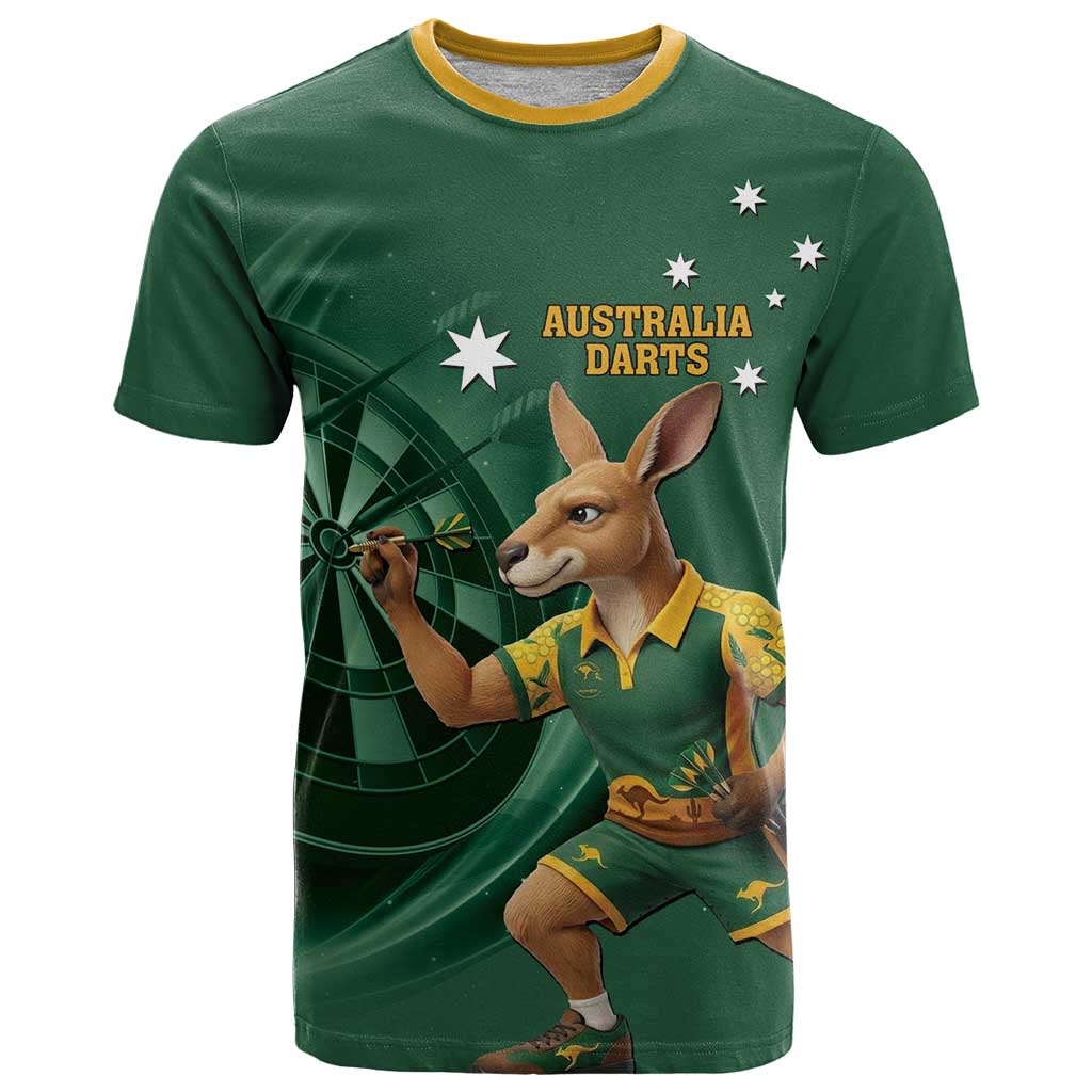 Australia Kangaroo Mascot Darts T Shirt Green Edition