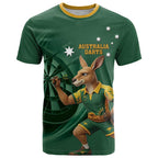 Australia Kangaroo Mascot Darts T Shirt Green Edition