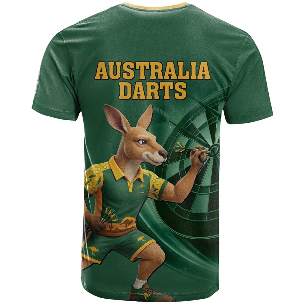 Australia Kangaroo Mascot Darts T Shirt Green Edition