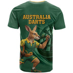 Australia Kangaroo Mascot Darts T Shirt Green Edition
