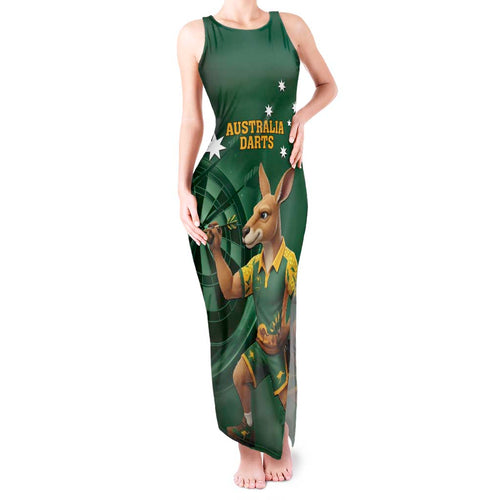 Australia Kangaroo Mascot Darts Tank Maxi Dress Green Edition