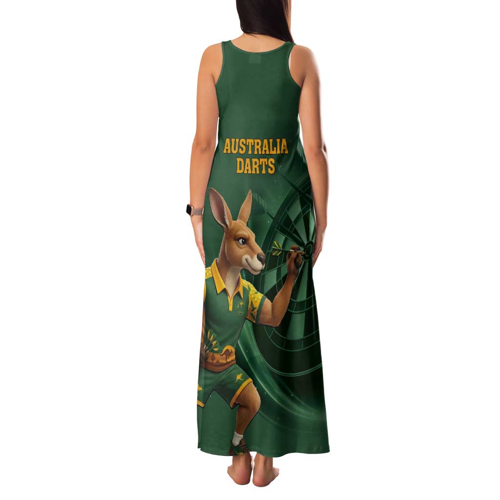 Australia Kangaroo Mascot Darts Tank Maxi Dress Green Edition
