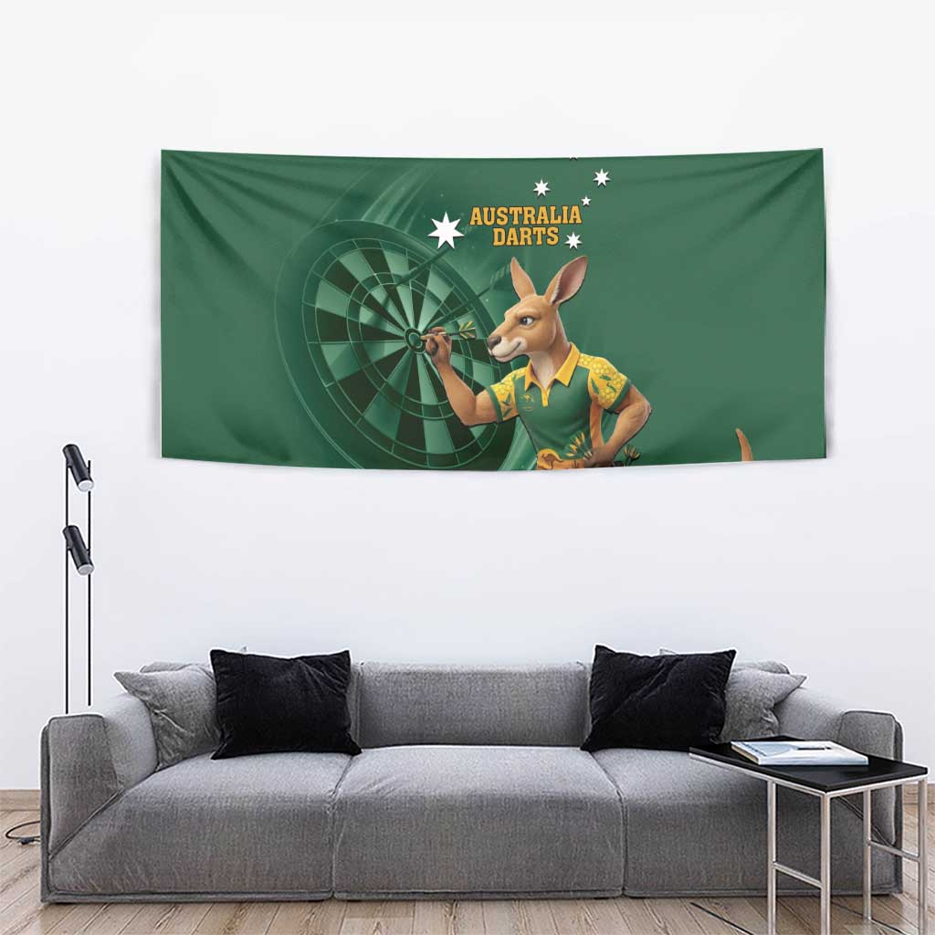 Australia Kangaroo Mascot Darts Tapestry Green Edition