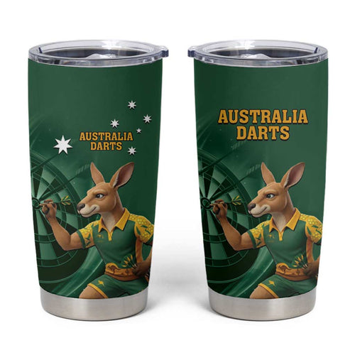 Australia Kangaroo Mascot Darts Tumbler Cup Green Edition