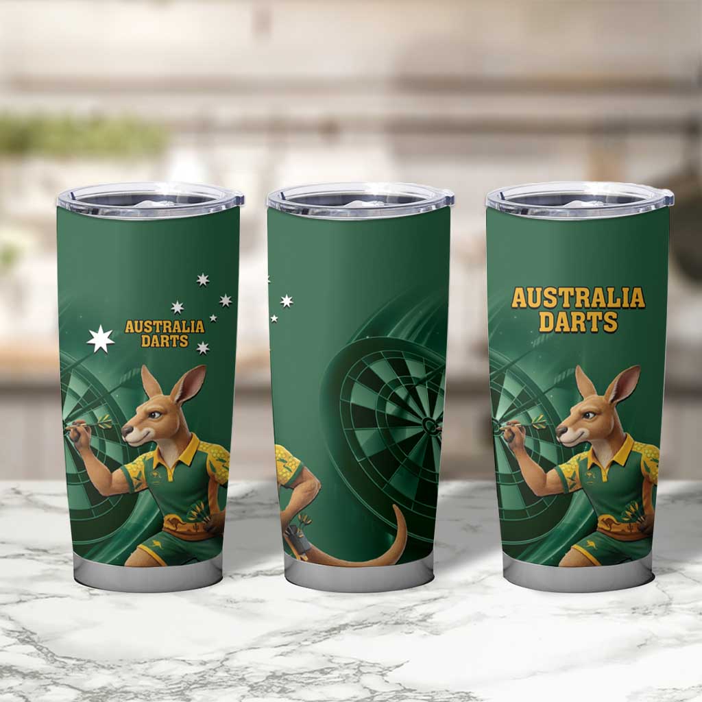 Australia Kangaroo Mascot Darts Tumbler Cup Green Edition