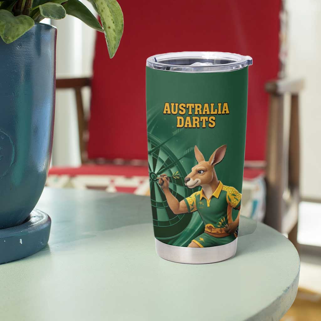 Australia Kangaroo Mascot Darts Tumbler Cup Green Edition