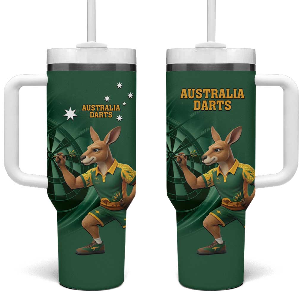 Australia Kangaroo Mascot Darts Tumbler With Handle Green Edition