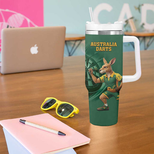 Australia Kangaroo Mascot Darts Tumbler With Handle Green Edition