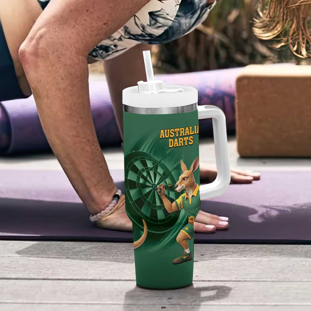 Australia Kangaroo Mascot Darts Tumbler With Handle Green Edition