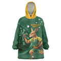 Australia Kangaroo Mascot Darts Wearable Blanket Hoodie Green Edition