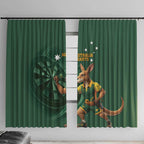 Australia Kangaroo Mascot Darts Window Curtain Green Edition