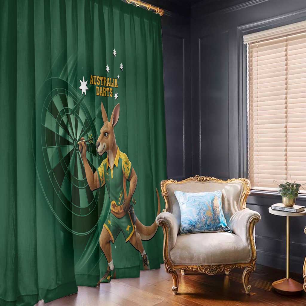 Australia Kangaroo Mascot Darts Window Curtain Green Edition