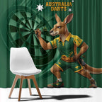 Australia Kangaroo Mascot Darts Window Curtain Green Edition
