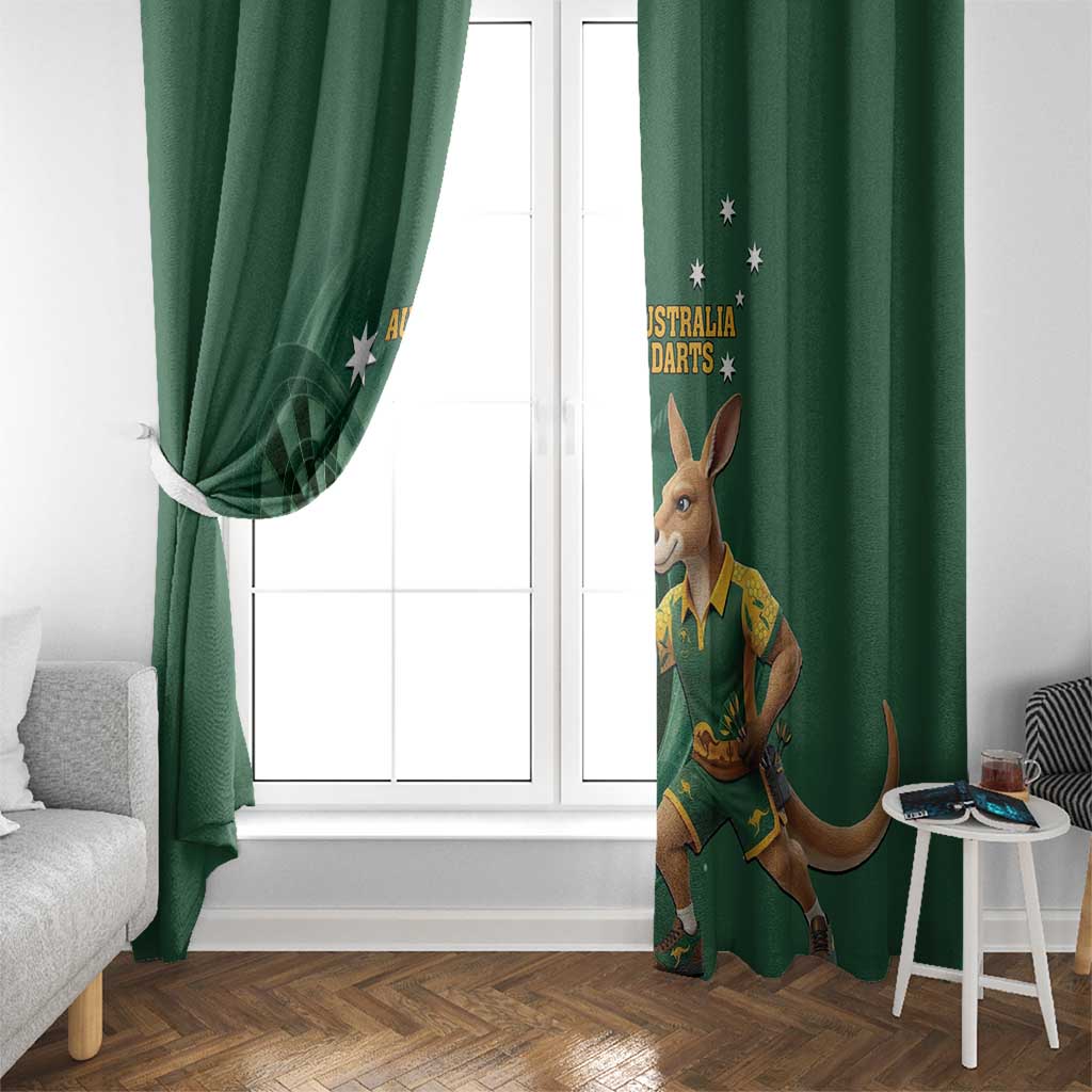 Australia Kangaroo Mascot Darts Window Curtain Green Edition