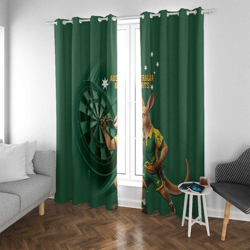 Australia Kangaroo Mascot Darts Window Curtain Green Edition