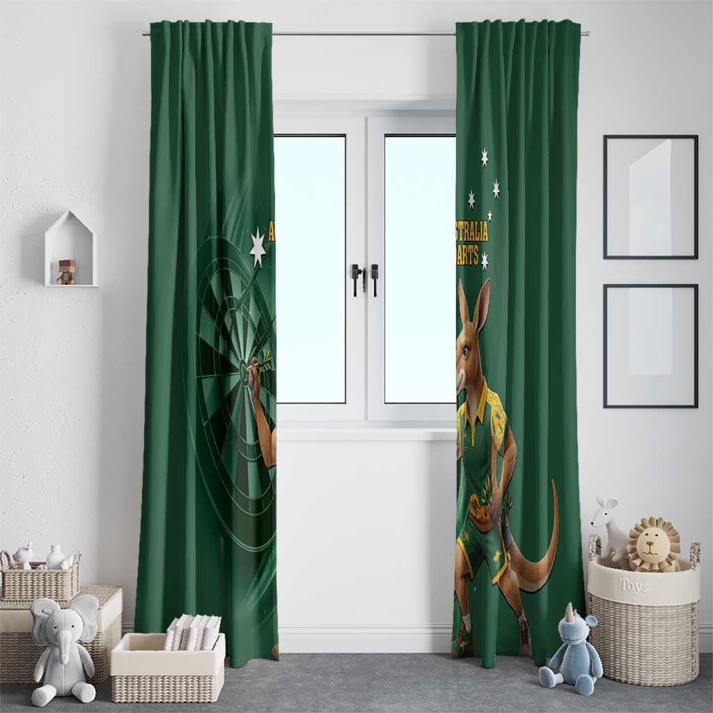 Australia Kangaroo Mascot Darts Window Curtain Green Edition